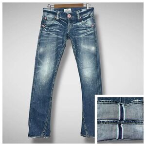 Rodeo Crowns Jeans Womens Size 2 Low Rise Bootcut Splashed Whiskered‎ Western